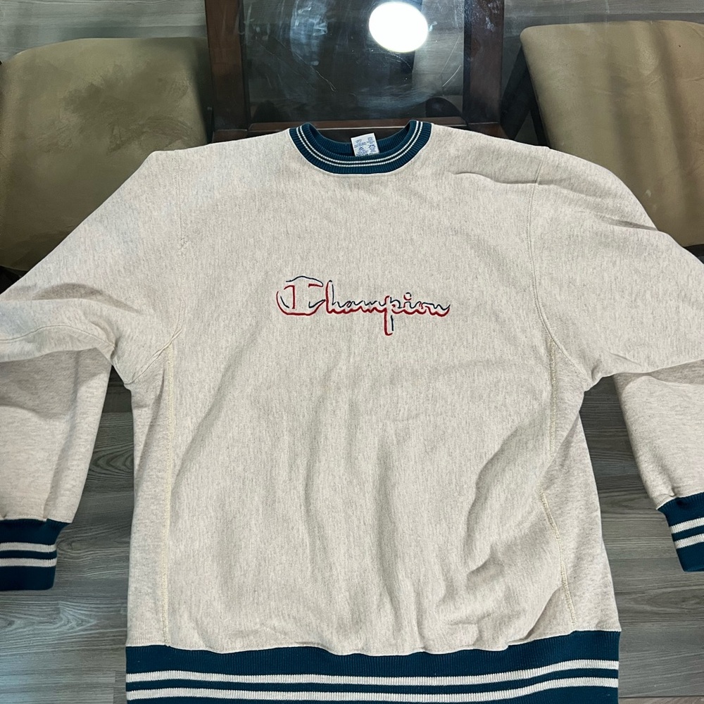 Champion Men's Beige Crewneck Sweater